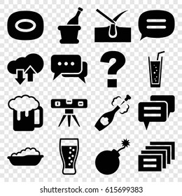 Bubble icons set. set of 16 bubble filled icons such as baby bath, shave hair in skin, explosion, soap, level ruler, beer mug, soda, chat, champagne, download upload cloud