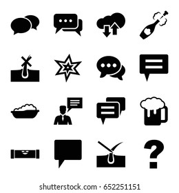 Bubble icons set. set of 16 bubble filled icons such as level ruler, baby bath, no hair in skin, shave hair in skin, explosion, chat, beer mug, man with chat bubblle