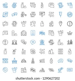 bubble icons set. Collection of bubble with speech bubble, chat, position, detergent, marker, stapler remover, champagne, maps, message, warp. Editable and scalable icons.