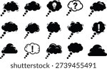 Bubble Icons Set Outline Thinking Cloud Idea Question Mark Heart Confusion Brainstorm Pack
