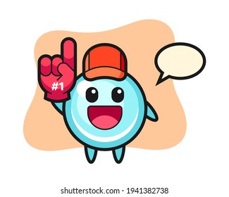 Bubble illustration cartoon with number 1 fans glove