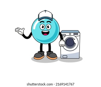 bubble illustration as a laundry man , character design