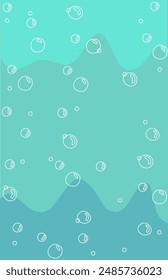 bubble illustration with an ocean blue background