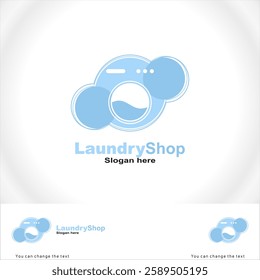 bubble image logo with washing machine image.