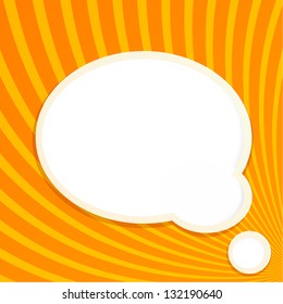 Bubble for information  on a orange background with sunlight