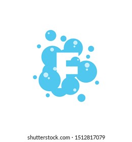 Bubble with initial letter f graphic design template