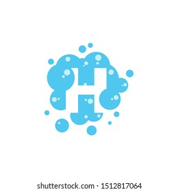 Bubble with initial letter h graphic design template
