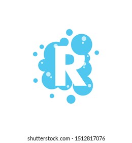 Bubble with initial letter r graphic design template