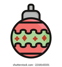 Bubble lamp christmas linear color icon