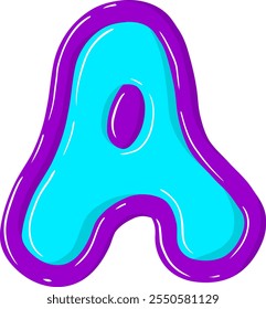 Bubble Letter Alphabet Vector A