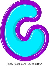 Bubble Letter Alphabet Vector C