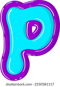 Bubble Letter Alphabet Vector P