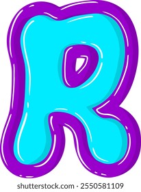 Bubble Letter Alphabet Vector R
