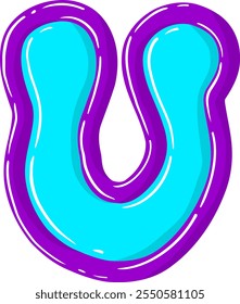 Bubble Letter Alphabet Vector U