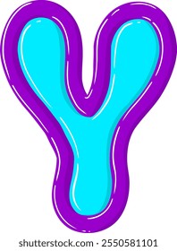 Bubble Letter Alphabet Vector Y