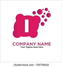 bubble letter i logo. i letter design with bubble