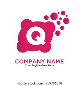 bubble Letter Q Logo. Q Letter Design Vector with bubble