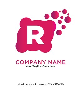 bubble Letter R Logo. R Letter Design Vector with bubble