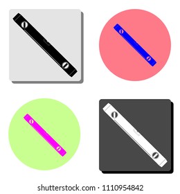 Bubble level tool. simple flat vector icon illustration on four different color backgrounds