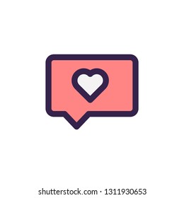 Bubble Like icon special for Valentines Day. With Flat Style.