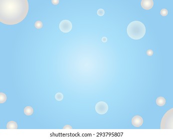 Bubble Like Spheres on Sky Blue Gradient Background with Room For Copy Space 