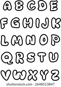 Bubble line font for design and vector illustration 