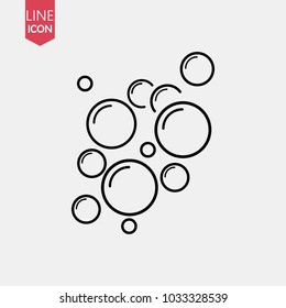 Bubble line icon isolated on white background. Soap or water icon Vector art.