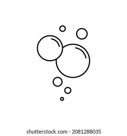 Bubble Line Icon. Soap Foam, Fizzy Drink, Oxygen Bubble Linear Pictogram. Circle Bubble Soap Outline Icon. Cleaning, Laundry, Washing. Editable Stroke. Isolated Vector Illustration.