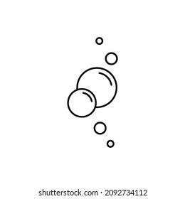 Bubble Line Icon. Soap Foam, Fizzy Drink, Oxygen Bubble Linear Pictogram. Circle Bubble Soap Outline Icon. Cleaning, Laundry, Washing. Editable Stroke. Isolated Vector Illustration.