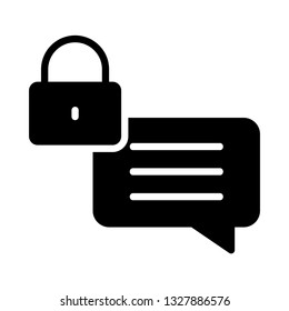 bubble lock glyph icon 