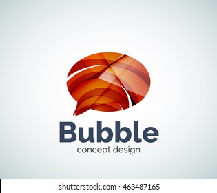Bubble logo template created with abstract geometric overlapping elements