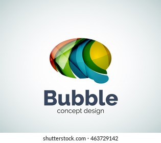 Bubble logo template created with abstract geometric overlapping elements