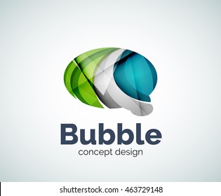Bubble logo template created with abstract geometric overlapping elements