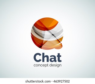 Bubble logo template created with abstract geometric overlapping elements
