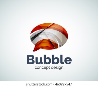 Bubble logo template created with abstract geometric overlapping elements