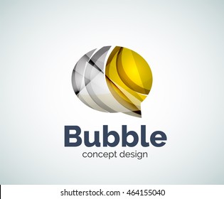 Bubble logo template created with abstract geometric overlapping elements
