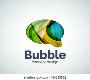 Bubble logo template created with abstract geometric overlapping elements