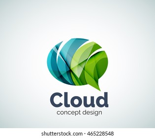 Bubble logo template created with abstract geometric overlapping elements