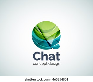 Bubble logo template created with abstract geometric overlapping elements