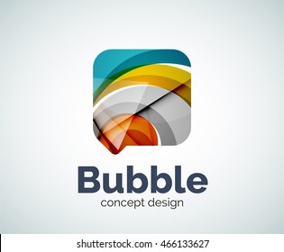 Bubble logo template created with abstract geometric overlapping elements