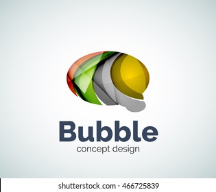 Bubble logo template created with abstract geometric overlapping elements