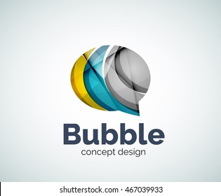 Bubble logo template created with abstract geometric overlapping elements