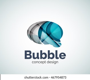 Bubble logo template created with abstract geometric overlapping elements