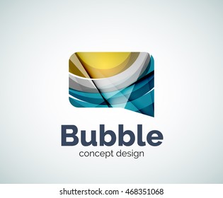 Bubble logo template created with abstract geometric overlapping elements