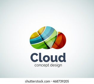 Bubble logo template created with abstract geometric overlapping elements
