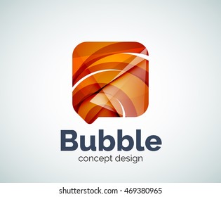 Bubble logo template created with abstract geometric overlapping elements