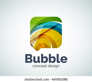 Bubble logo template created with abstract geometric overlapping elements