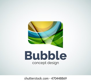 Bubble logo template created with abstract geometric overlapping elements