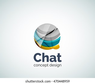 Plantilla de logotipo de burbujas creada con elementos geométricos abstractos superpuestos