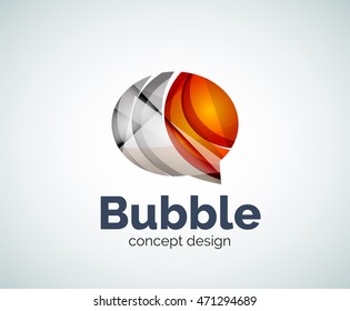 Bubble logo template created with abstract geometric overlapping elements